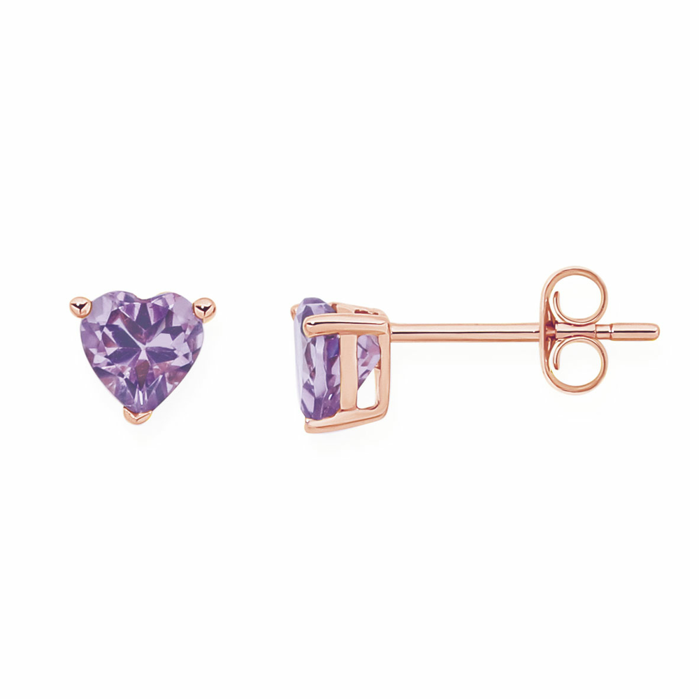 Amethyst shop heart earrings