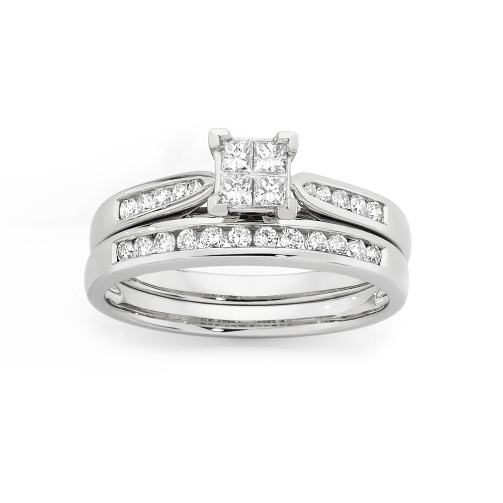 diamond white gold bridal set