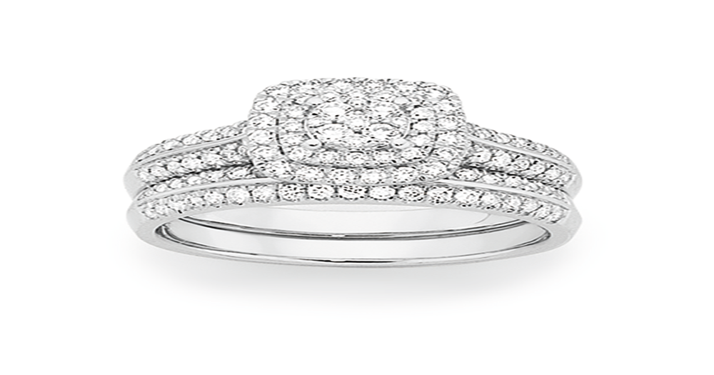 9ct White Gold Diamond Bridal Set | Goldmark (AU)
