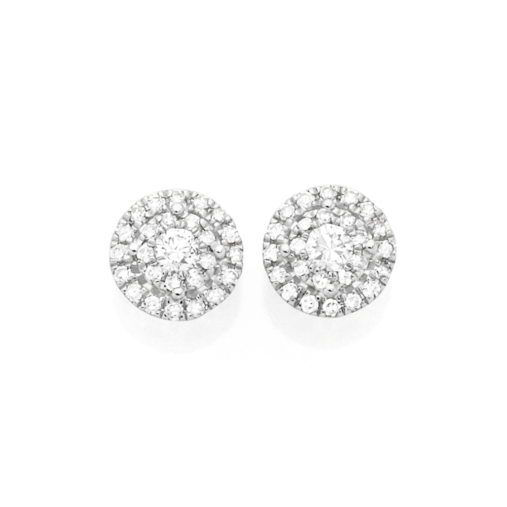 diamond stud circle earrings