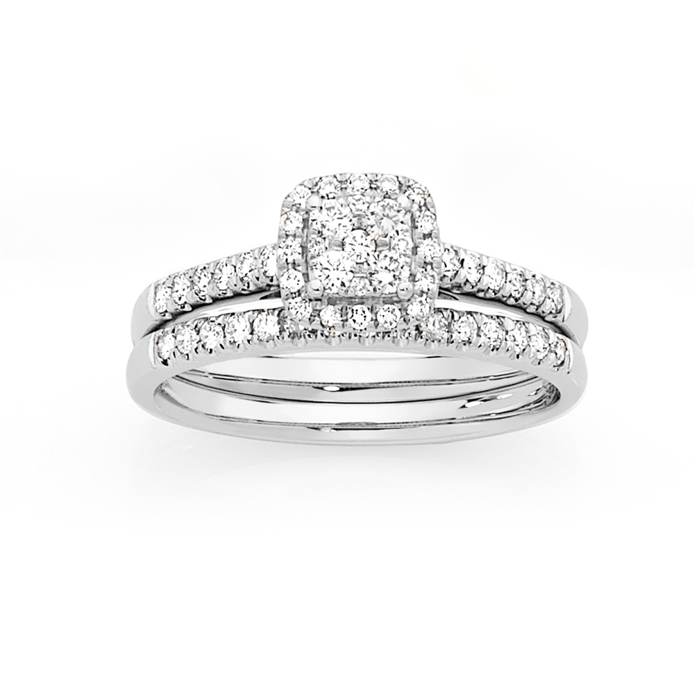 diamond white gold bridal set