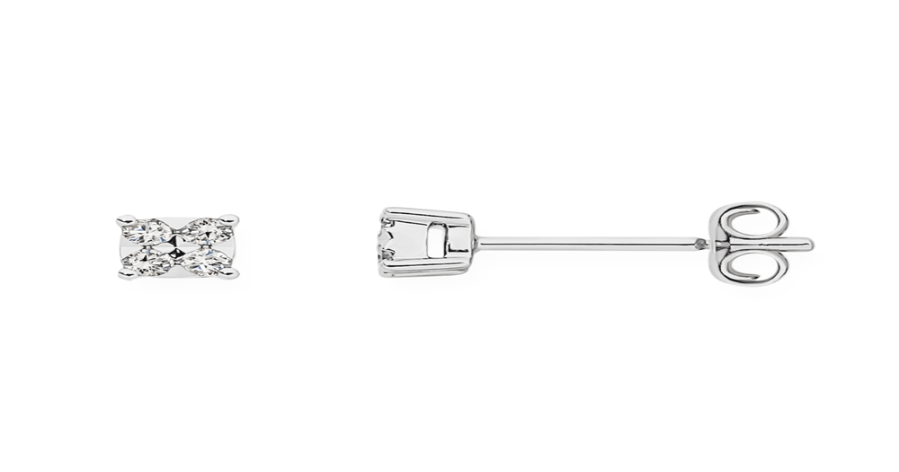 9ct White Gold Diamond Square Stud Earrings | Goldmark (AU)