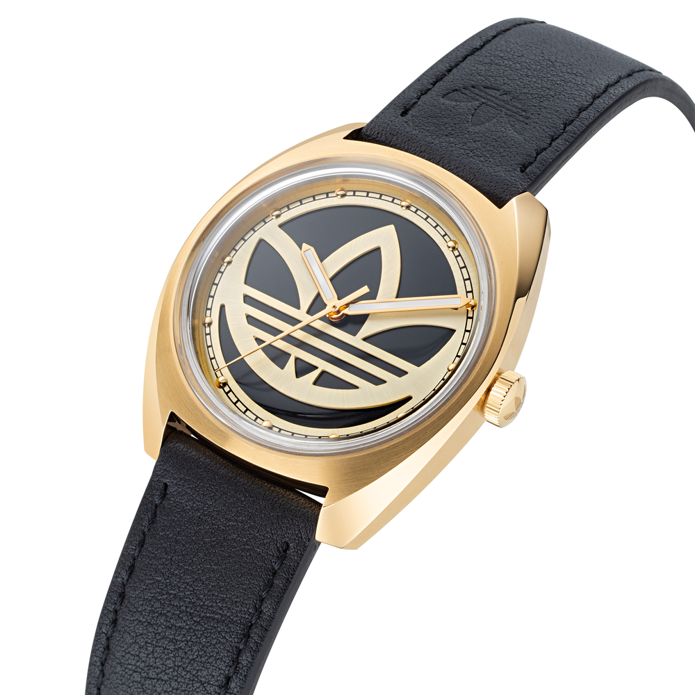 Adidas black best sale and gold watch