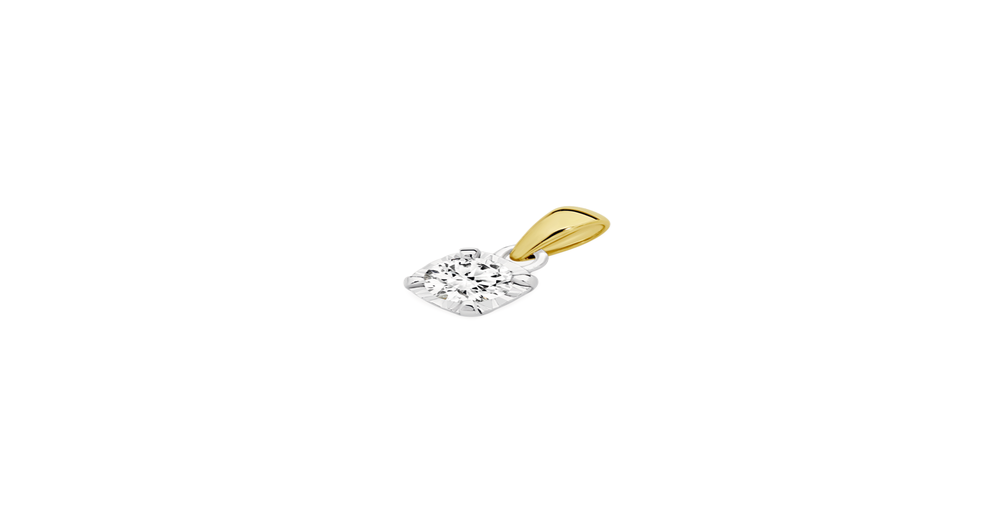 Alora 10ct Two Tone Gold 1/3 Carat Lab Grown Diamond Solitaire Pendant ...