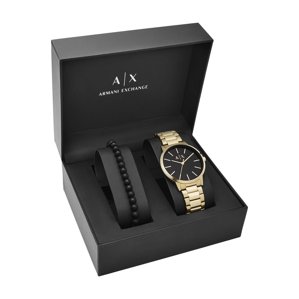 Armani Exchange Cayde Men s Watch Boxset in Gold Goldmark AU