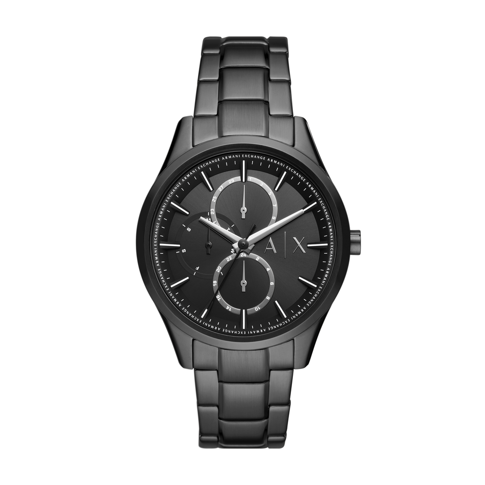 Armani exchange men's black clearance stainless steel bracelet watch