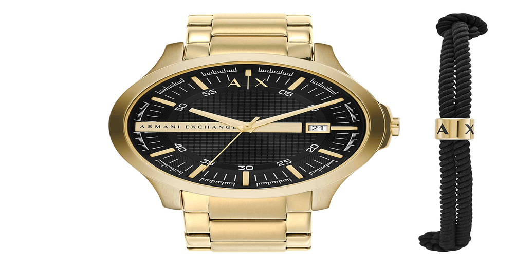 Armani Exchange Hampton Men's Watch Boxset in Gold | Goldmark (AU)