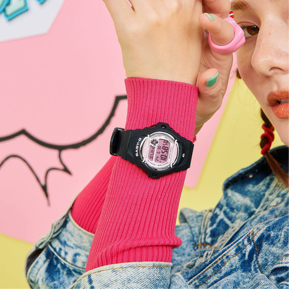 Baby g watch black and pink sale