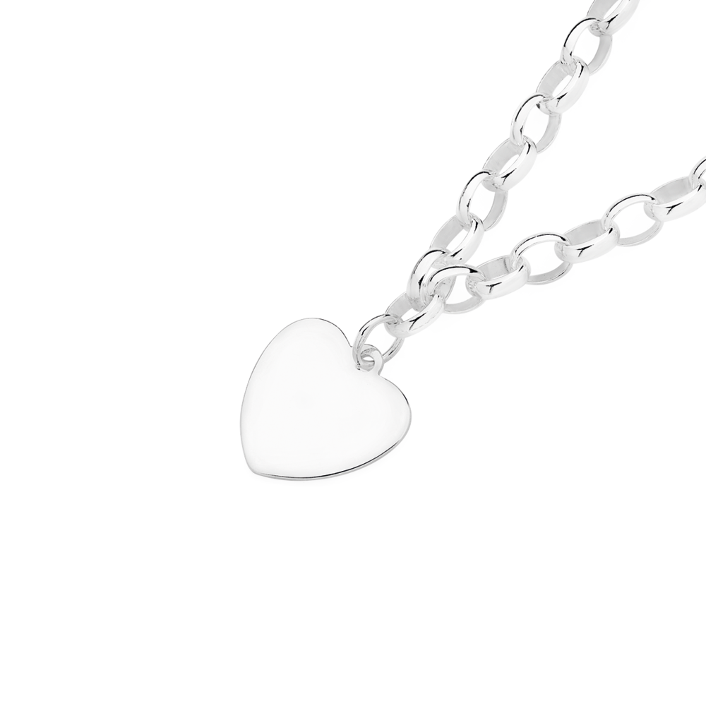 Silver belcher deals necklace with heart