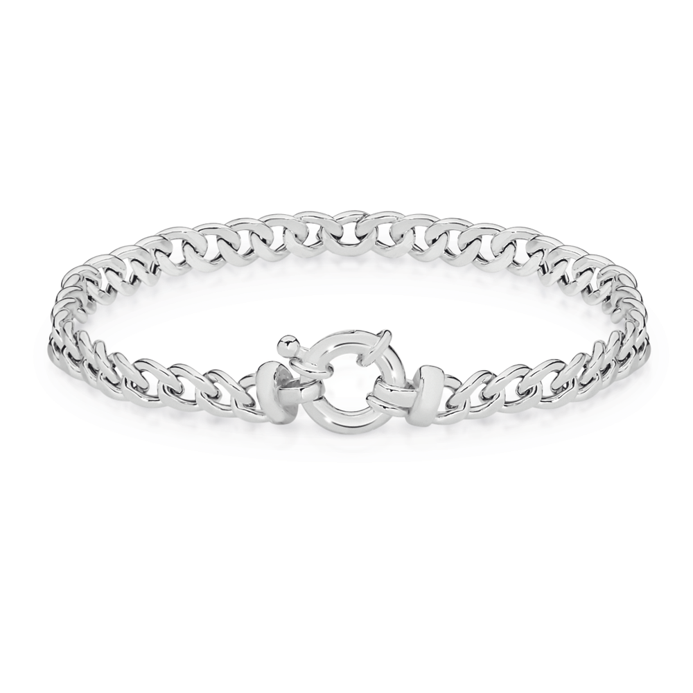 Silver curb deals chain bracelet