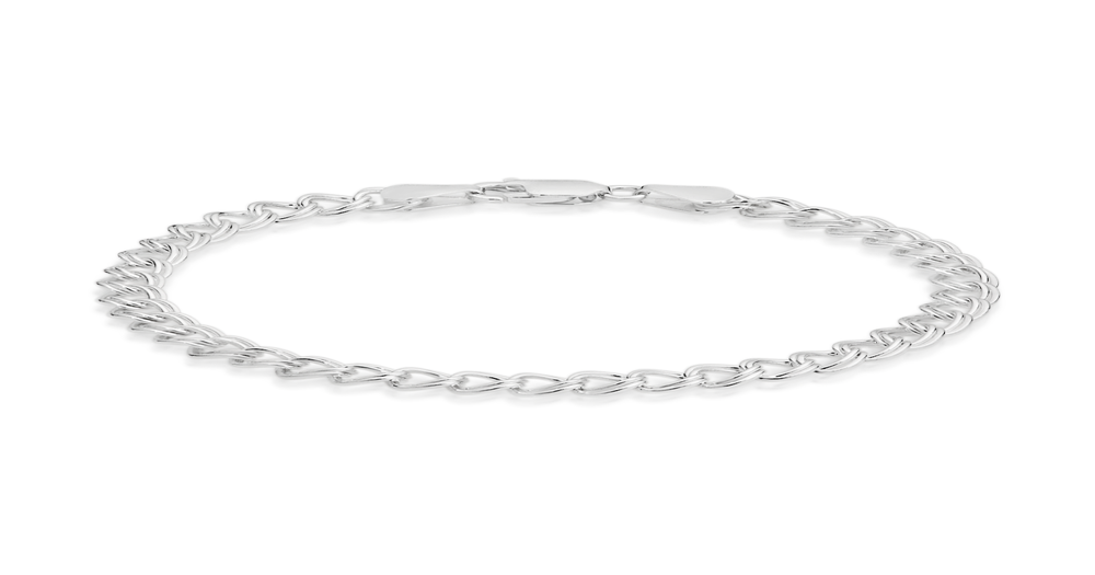 Silver 19cm Medium Open Double Curb Bracelet | Goldmark (AU)