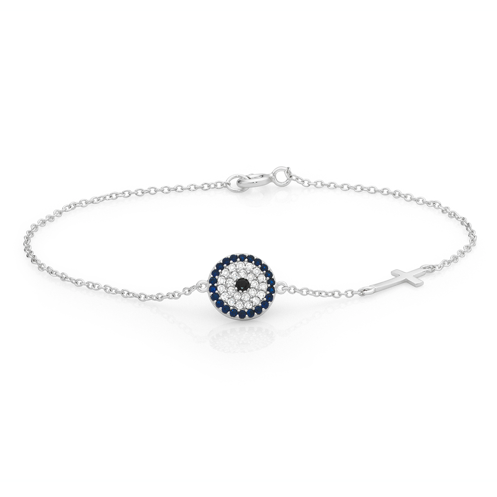 Evil eye outlet cross bracelet