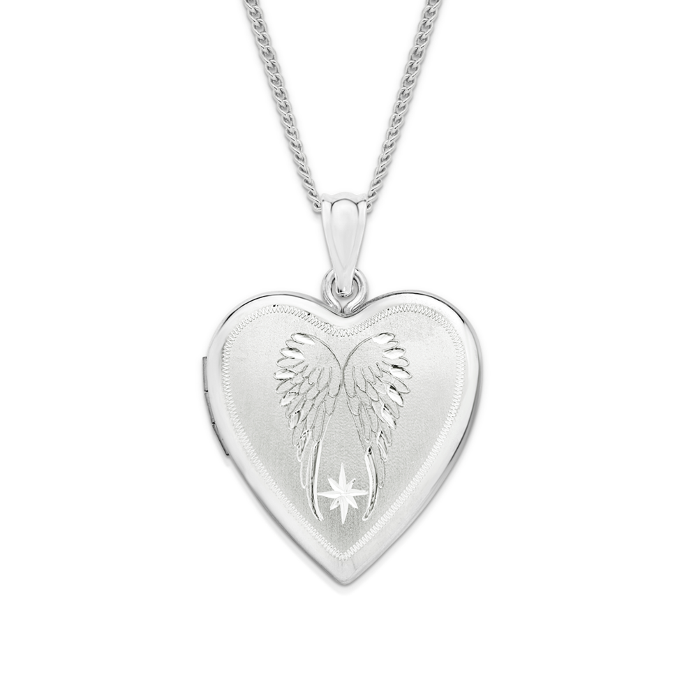 angel wings locket necklace