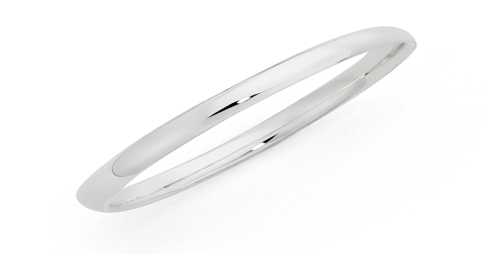 Silver 4x40mm Solid Children's Bangle | Goldmark (AU)