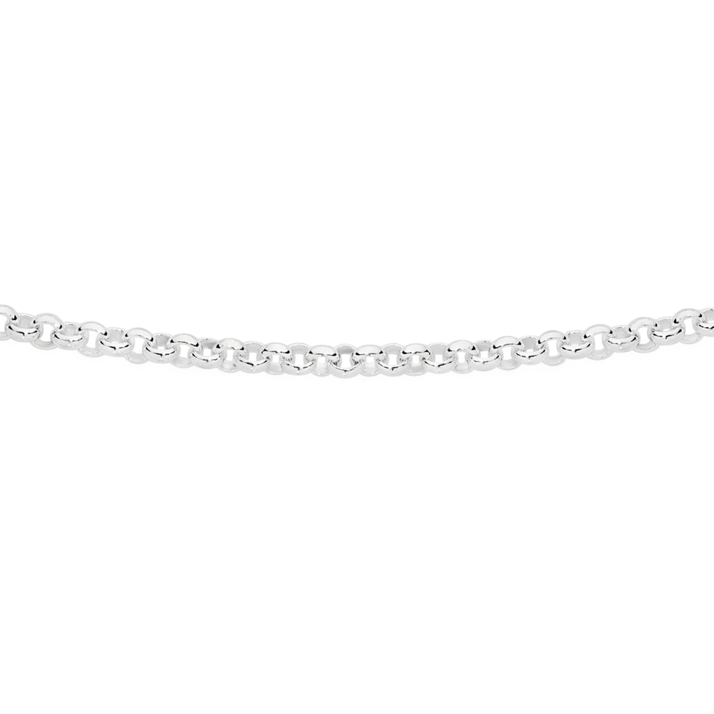 Sterling Silver Oval Belcher Chain Necklace 3mm 16