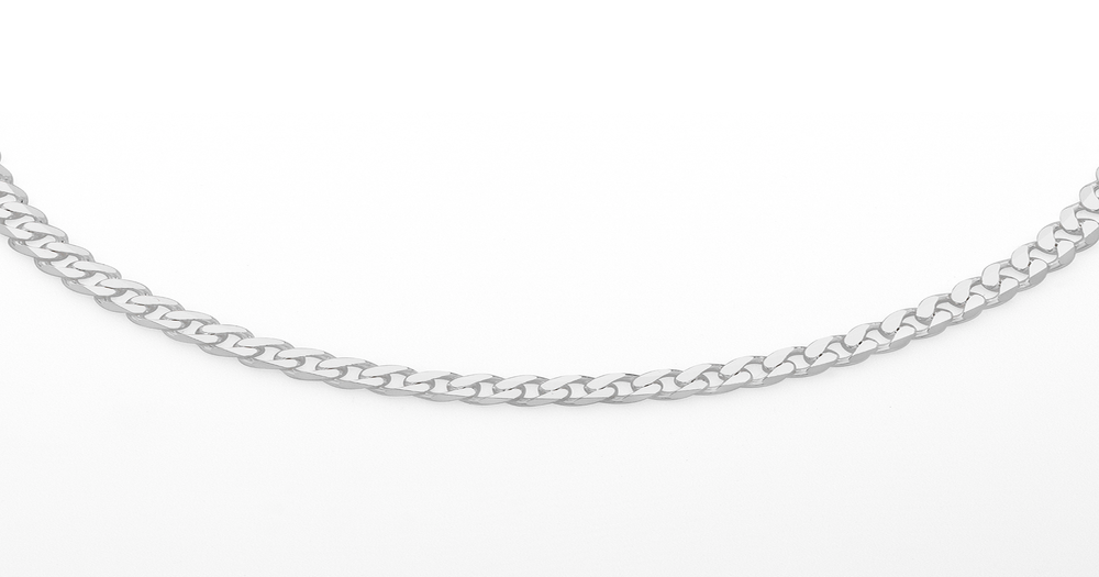 Silver 50cm Solid Bevelled Curb Chain | Goldmark (AU)