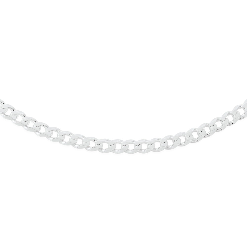 Silver 50cm Bevelled Curb Chain | Goldmark (AU)