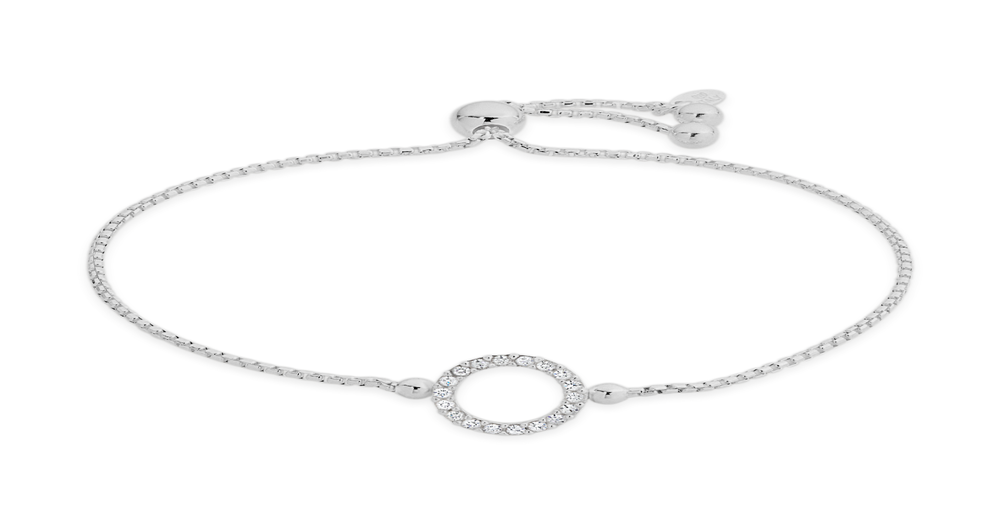 Silver Cz Circle Friendship Bracelet in White | Goldmark (AU)