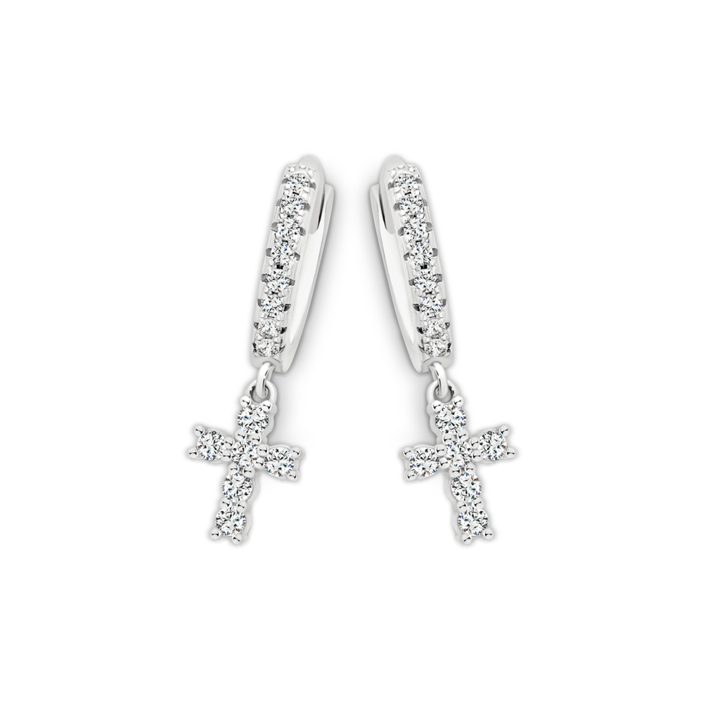 Cross huggie deals earrings