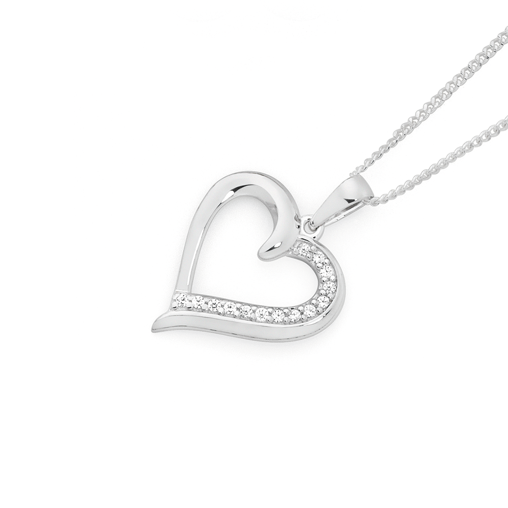 Cubic zirconia outlet heart necklace