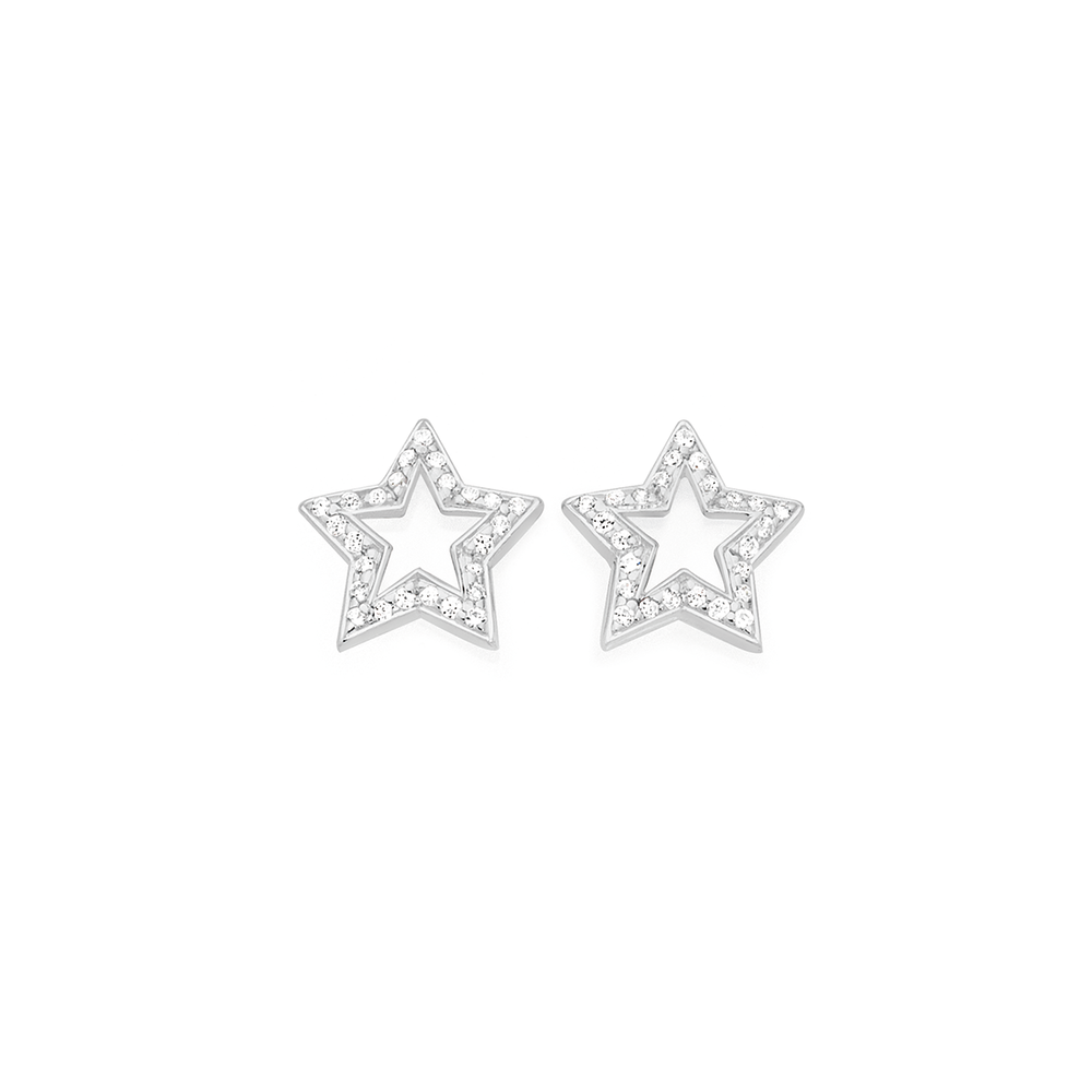 star stud earrings silver