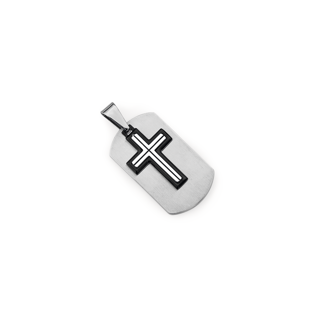 Dog tag best sale cross necklace