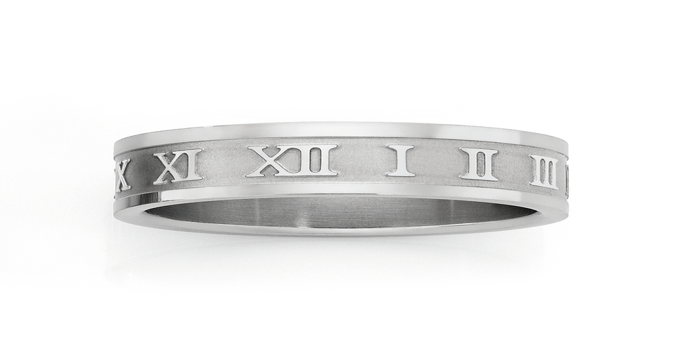 Roman Numeral Ring in Sterling Silver for Men