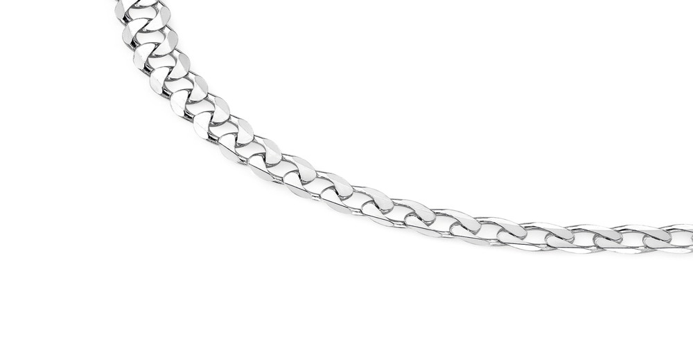 Sterling Silver 55cm Bevelled Curb Chain | Goldmark (AU)